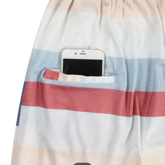 Womens Summer Dresses For Island Vacation, Striped Drawstring Lace Up Dress - Picture 4 of 6